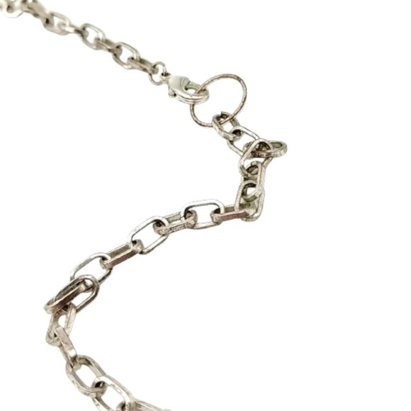 Silver-Tone Double-Strand Beaded Long Chain Necklace 38" - Boho Statement - Picture 4 of 16